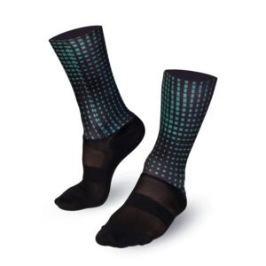 Bioracer Technical Socks Op Art kerékpáros zokni, légáteresztő, kényelmes, fekete zöld