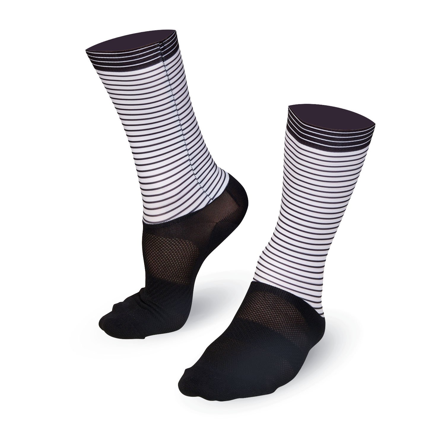 Bioracer Technical Socks Beach kerékpáros zokni, légáteresztő, kényelmes, fehér fekete