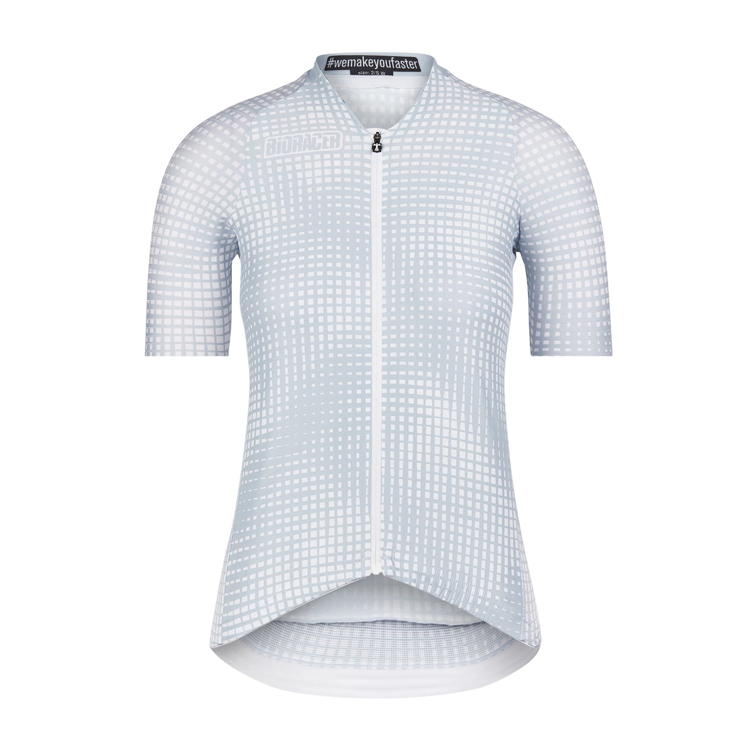 Bioracer Icon Women’s Jersey Op Art női kerékpáros mez, aerodinamikus, légáteresztő, fehér szürke