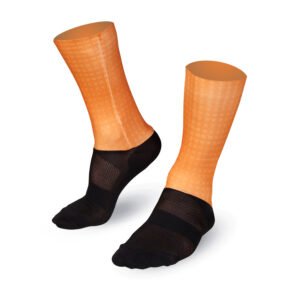 Bioracer Technical Socks Op Art kerékpáros zokni, légáteresztő, kényelmes, narancssárga
