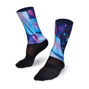 Bioracer Technical Socks Papillon kerékpáros zokni, légáteresztő, kényelmes, lila kék