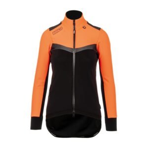 Bioracer Vesper Tempest Protect Jacket Women női kerékpáros kabát, szélálló, vízlepergető, jól látható, fekete neon narancssárga
