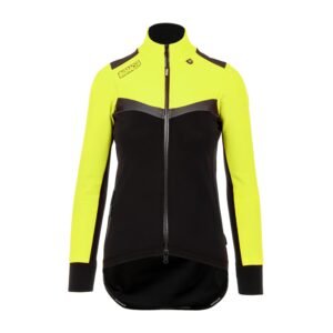 Bioracer Vesper Tempest Protect Jacket Women női kerékpáros kabát, szélálló, vízlepergető, jól látható, fekete neon sárga