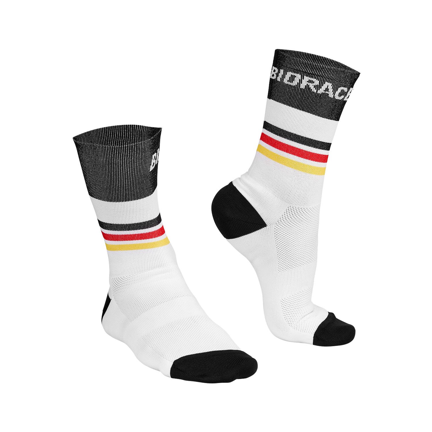 Bioracer Official BDR kerékpáros zokni, kényelmes, prémium minőség, fekete/fehér szín, hivatalos csapat zokni