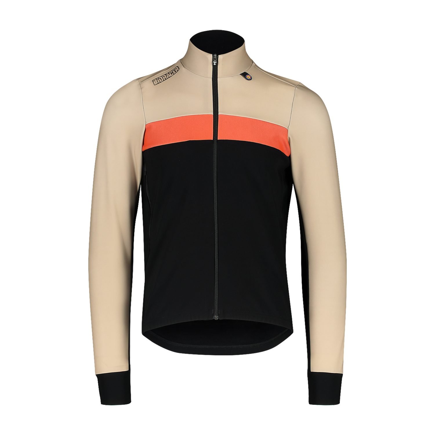 Bioracer Spitfire Tempest Pixel Jacket kerékpáros kabát, szélálló, vízlepergető, fekete barna sárga