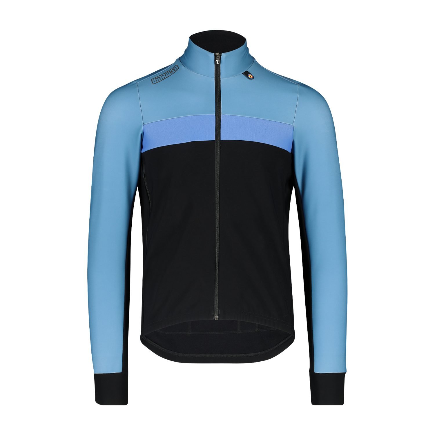 Bioracer Spitfire Tempest Pixel Jacket kerékpáros kabát, szélálló, vízlepergető, fekete világos kék Bioracer Spitfire Tempest Pixel Jacket kerékpáros kabát, szélálló, vízlepergető, fekete világos kék