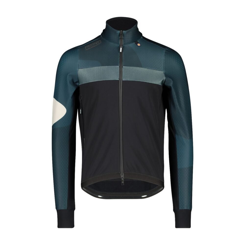Bioracer Spitfire Tempest Protect Jacket Mixoff kerékpáros kabát, szélálló, vízlepergető, fekete kék