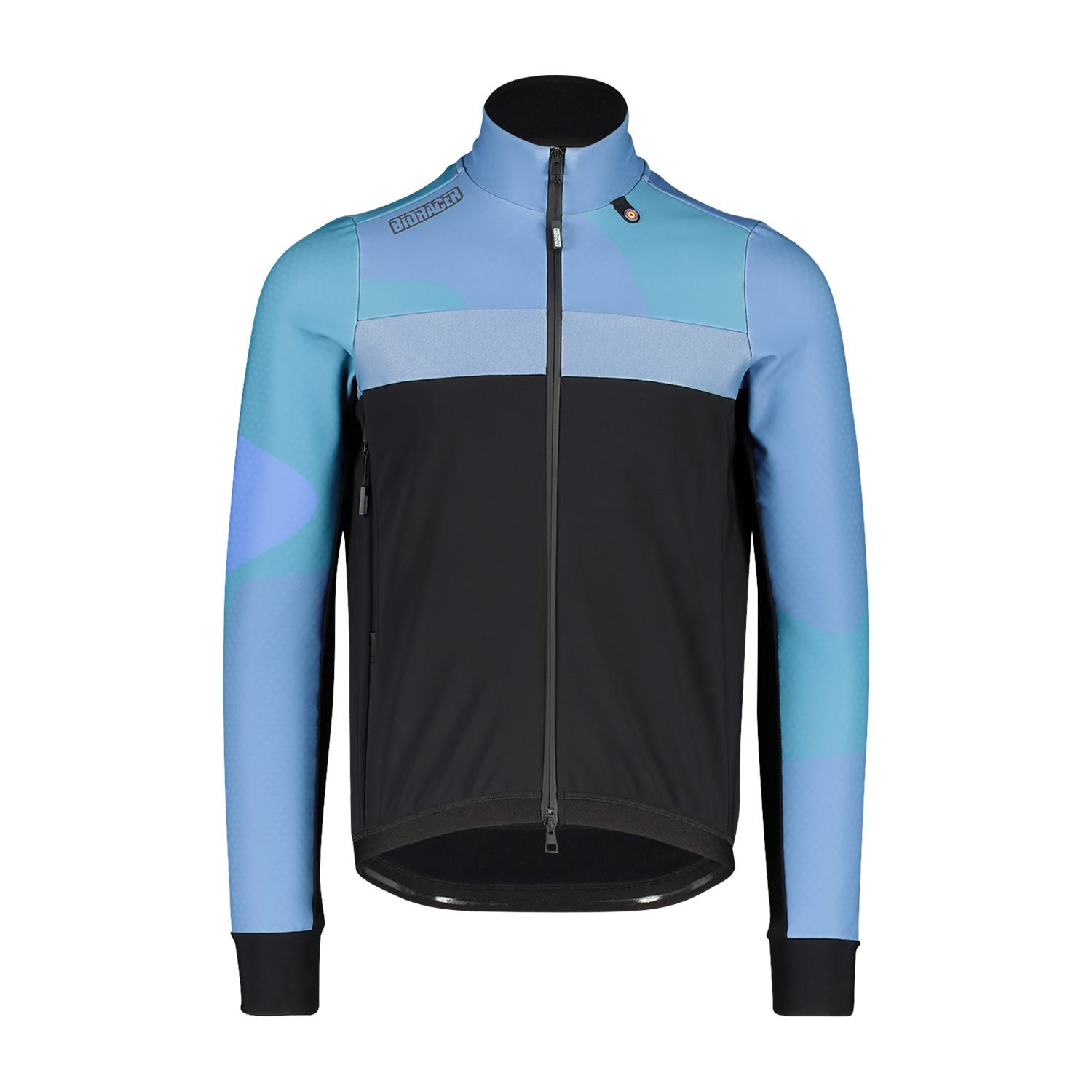 Bioracer Spitfire Tempest Protect Jacket Mixoff kerékpáros kabát, szélálló, vízlepergető, fekete világos kék Bioracer Spitfire Tempest Protect Jacket Mixoff kerékpáros kabát, szélálló, vízlepergető, fekete világos kék