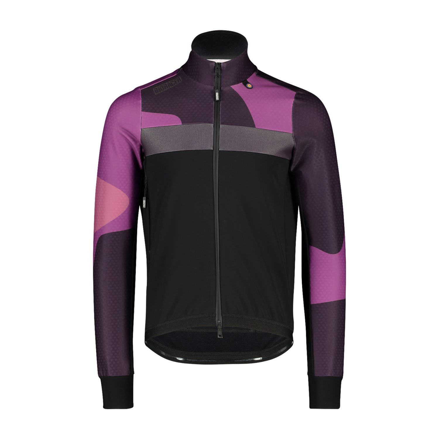 Bioracer Spitfire Tempest Protect Jacket Mixoff kerékpáros kabát, szélálló, vízlepergető, fekete lila rózsaszín