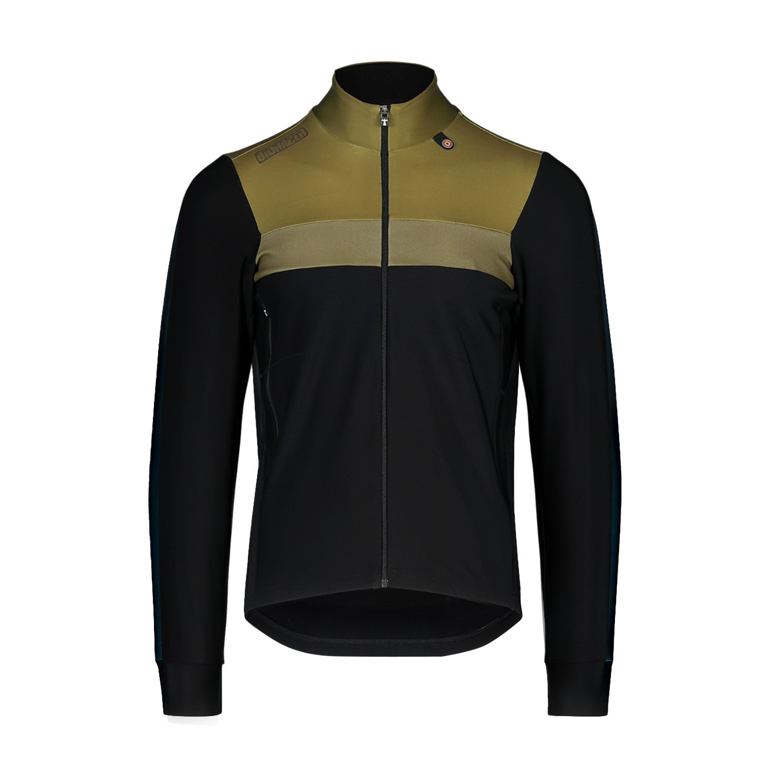 Bioracer Tempest Jacket kerékpáros kabát, szélálló, vízlepergető, fekete barna mustár bronz