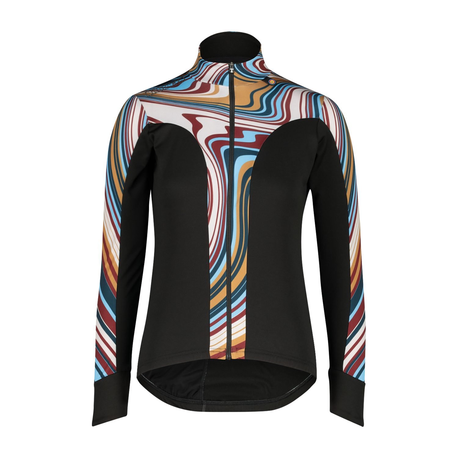 Bioracer Vesper Tempest Light Women’s Jacket Liquid Lola női kerékpáros kabát, szélálló, könnyű, fekete színes minta