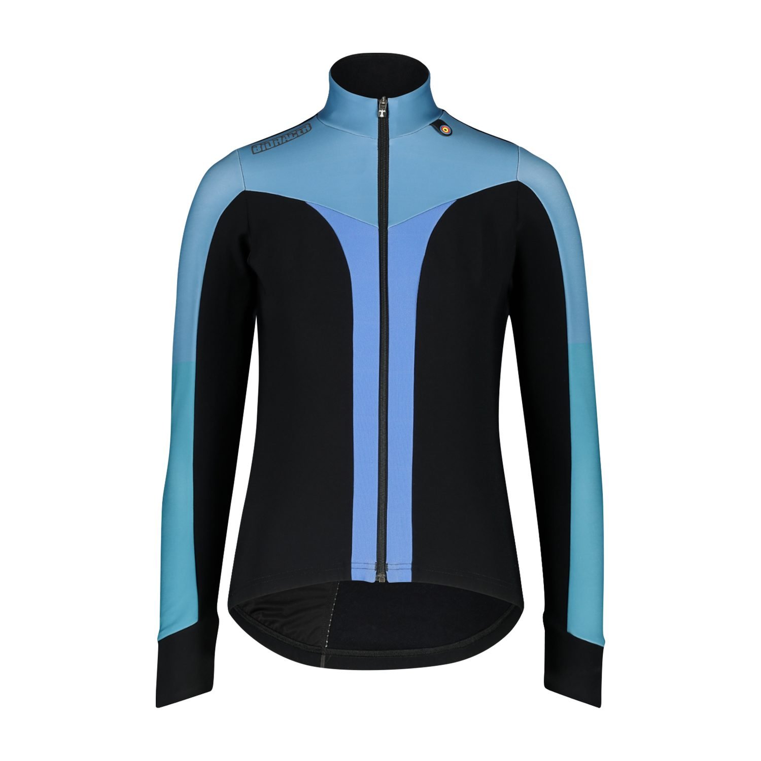 Bioracer Vesper Tempest Pixel Women’s Jacket női kerékpáros kabát, szélálló, vízlepergető, fekete világos kék