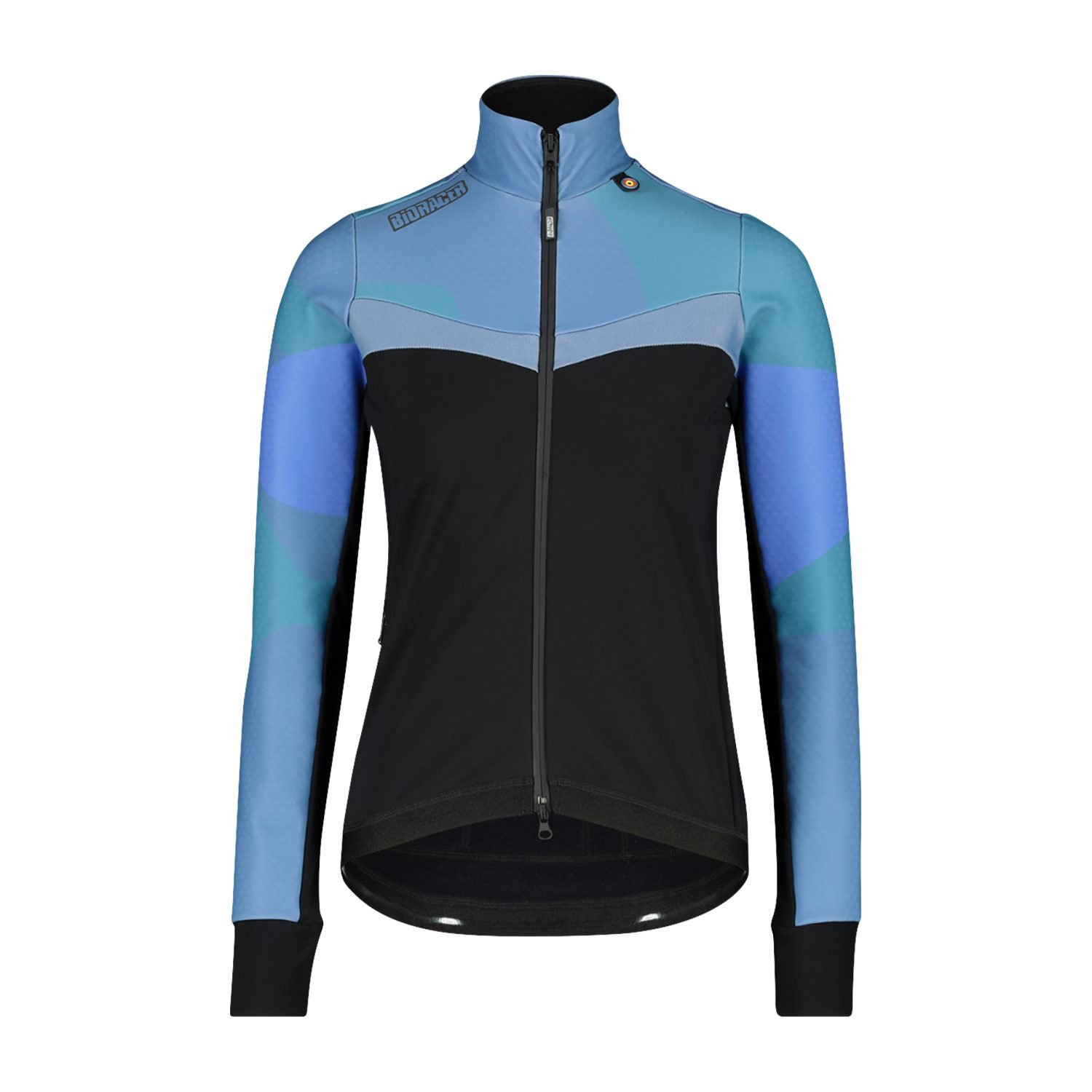 Bioracer Vesper Tempest Protect Women’s Jacket Mixoff női kerékpáros kabát, szélálló, vízlepergető, fekete világos kék