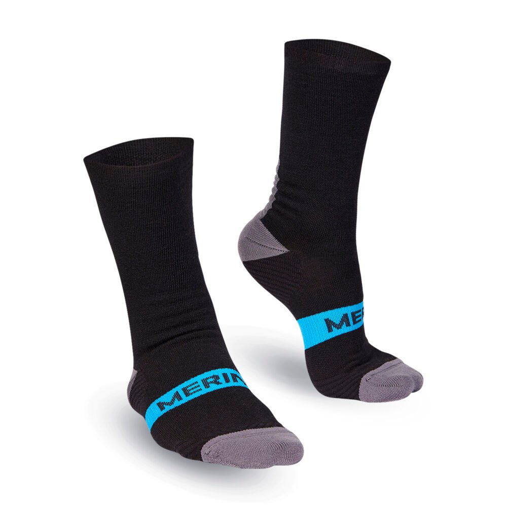 Bioracer Merino kerékpáros zokni, meleg, légáteresztő, kényelmes viselet, fekete szín