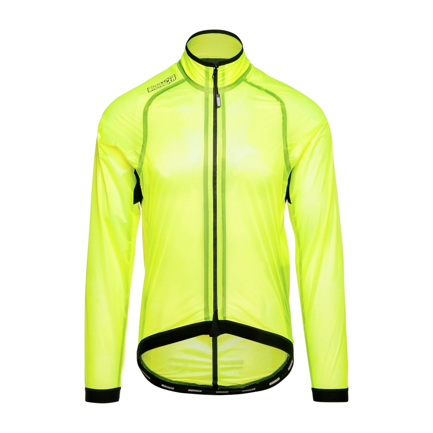 Bioracer Epic Rainy Jacket kerékpáros kabát, vízálló, szélálló, jól látható, neon sárga