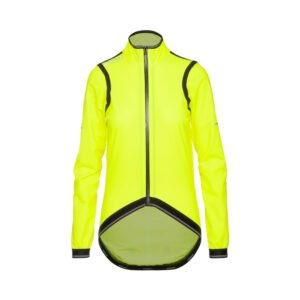 Bioracer Kaaiman Jacket Women női kerékpáros kabát, szélálló, vízlepergető, jól látható, neon sárga