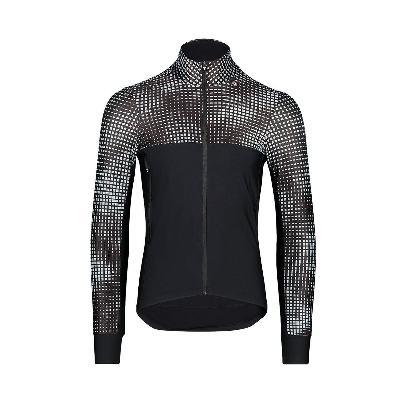 Bioracer Spitfire Tempest Light Jacket OP Art kerékpáros kabát, szélálló, vízlepergető, fekete kék mintás