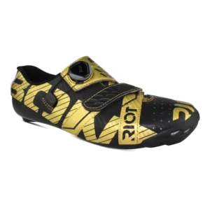 Bont Riot+ országúti kerékpáros cipő, karbon kompozit talp, BOA L6 záródás, kényelmes, fekete arany