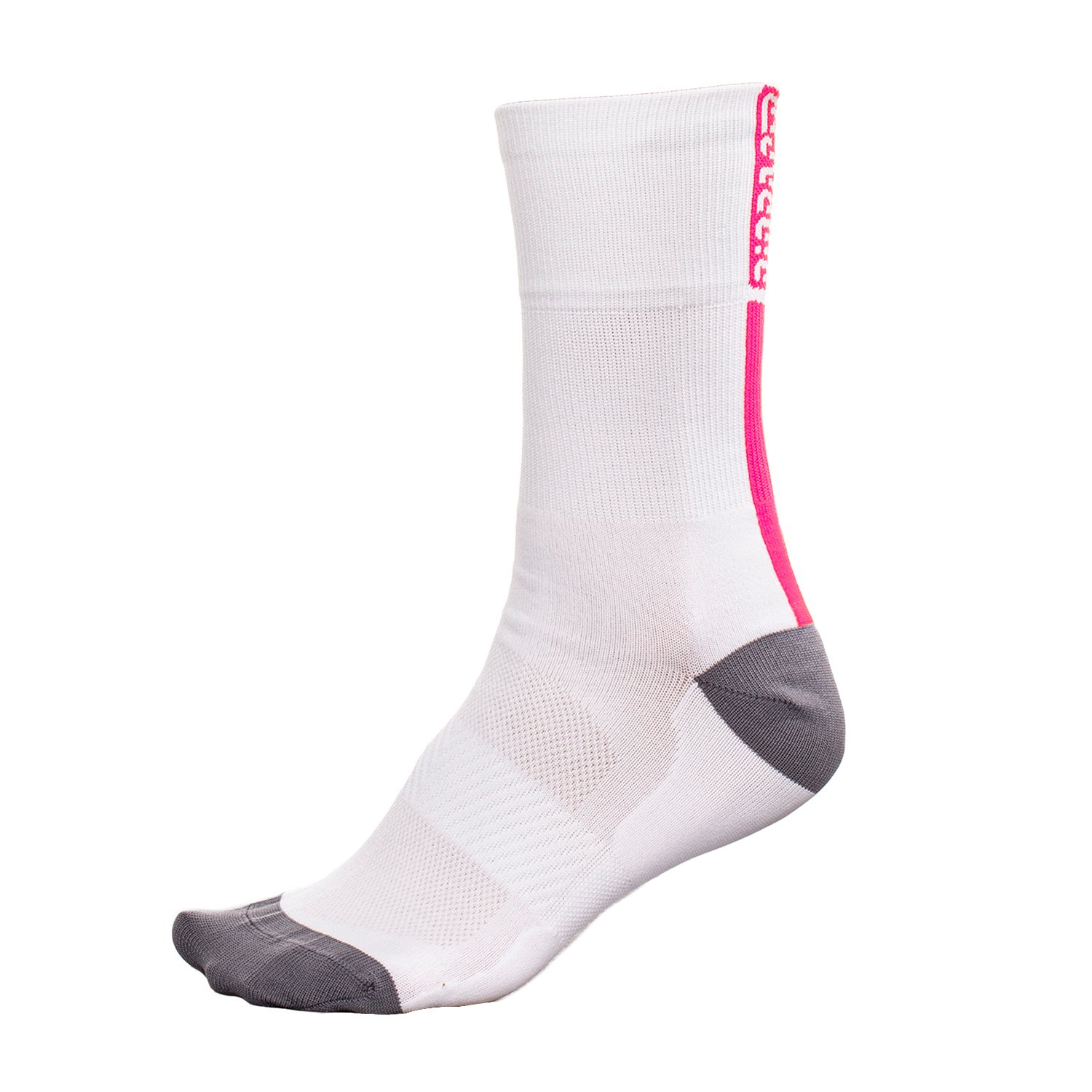 Bioracer Summer Socks White kerékpáros zokni, légáteresztő, könnyű, fehér rózsaszín