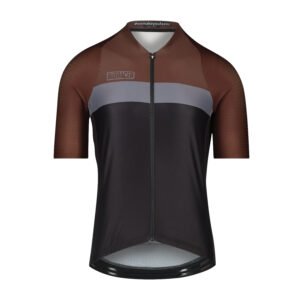 Bioracer Icon Jersey Block kerékpáros mez, légáteresztő, kényelmes, fekete barna