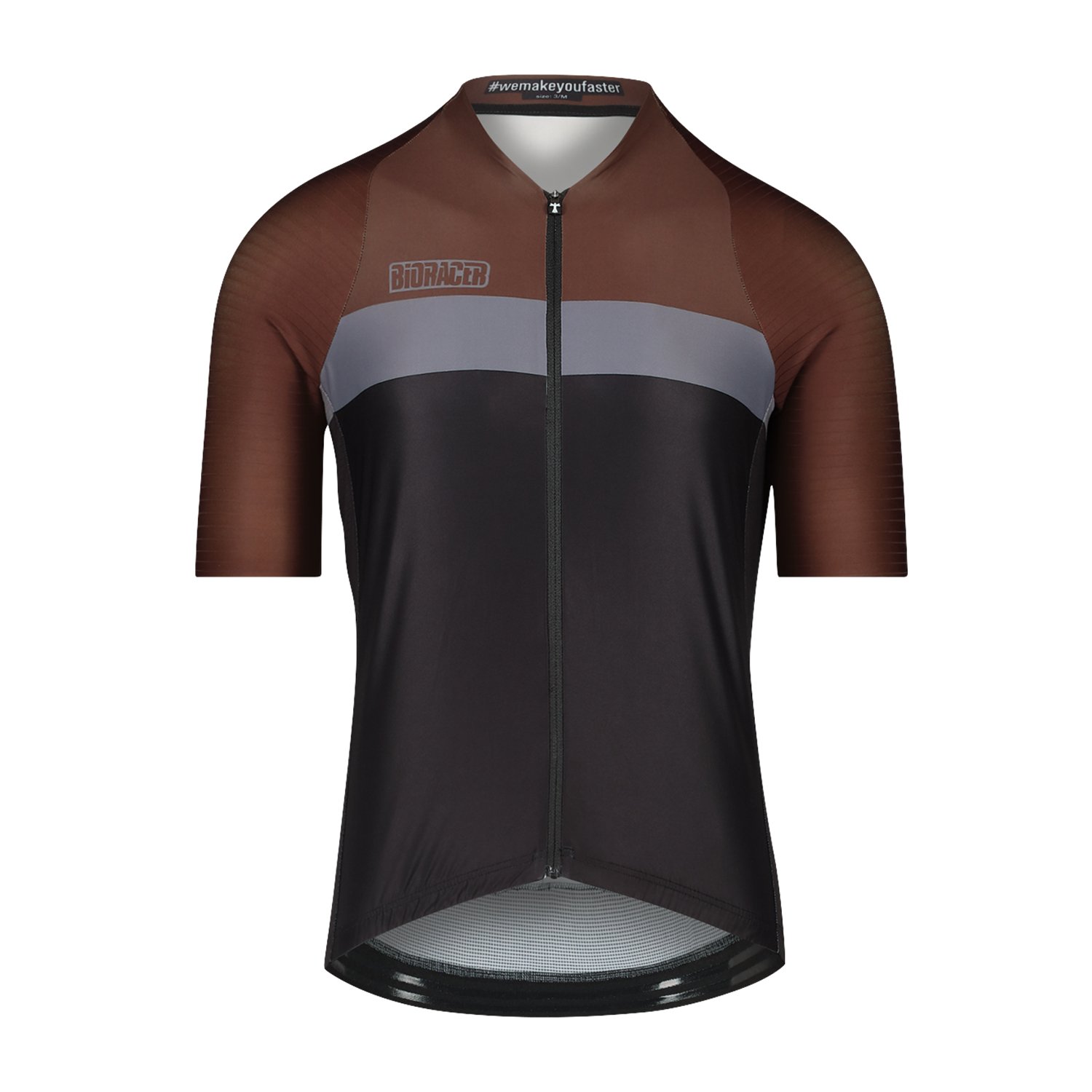 Bioracer Icon Jersey Block kerékpáros mez, légáteresztő, kényelmes, fekete barna
