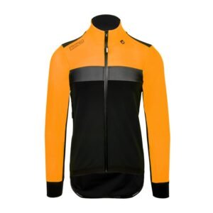 Bioracer Spitfire Tempest Protect Jacket kerékpáros kabát, szélálló, vízlepergető, jól látható, fekete neon narancssárga