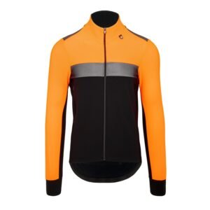 Bioracer Spitfire Tempest Jacket kerékpáros kabát, szélálló, vízlepergető, jól látható, fekete neon narancssárga