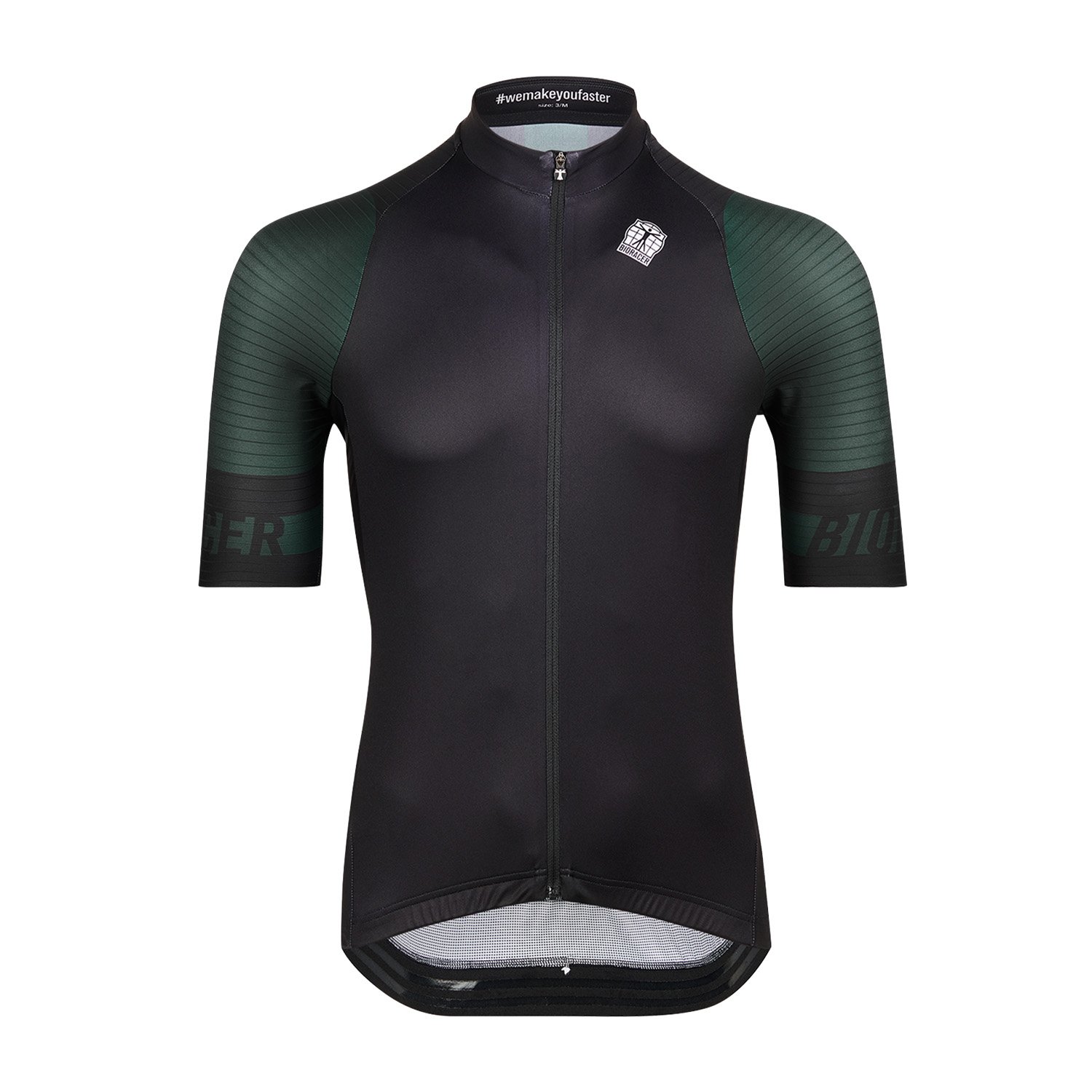 Bioracer Icon Classic Jersey Black Dark Green férfi kerékpáros mez, légáteresztő, fekete zöld