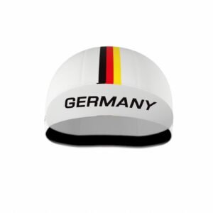 Bioracer Official BDR Cap kerékpáros sapka, kényelmes, légáteresztő, német minta, fehér