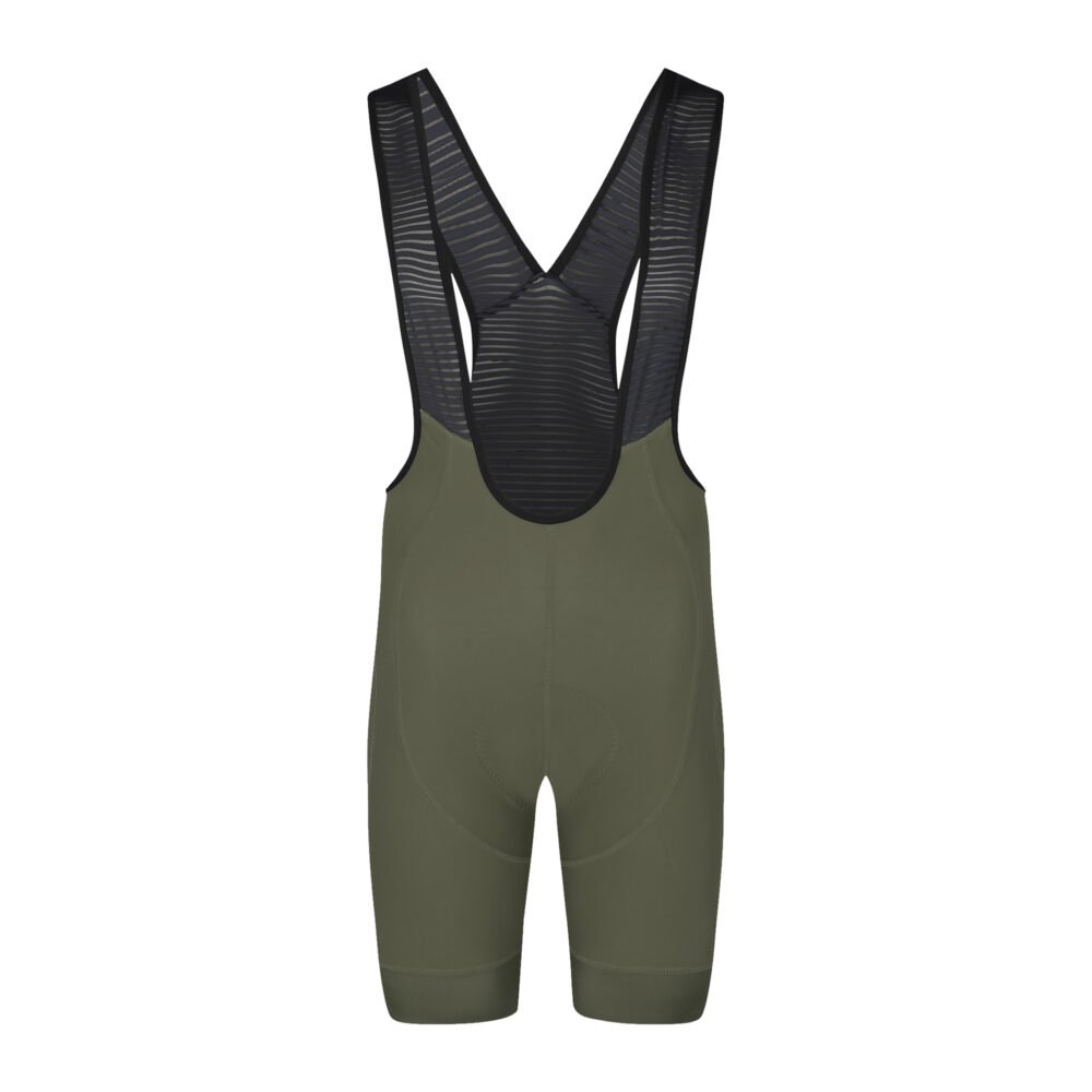 Bioracer Icon Bibshorts, kényelmes, szellős, gyors száradású kerékpáros nadrág, oliva zöld
