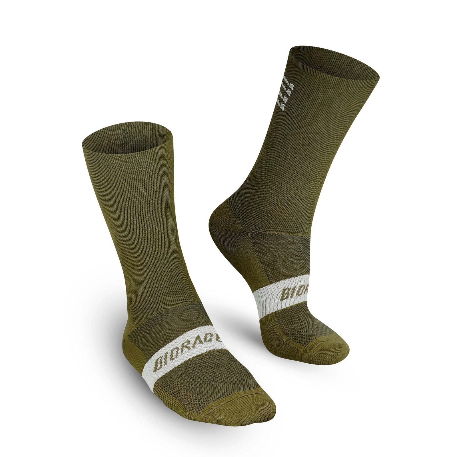 Bioracer Classic Socks légáteresztő, gyors száradású, kényelmes kerékpáros zokni, oliva zöld