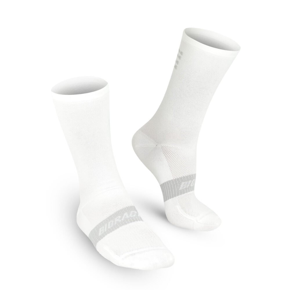 Bioracer Classic Socks légáteresztő, gyors száradású, kényelmes kerékpáros zokni, fehér