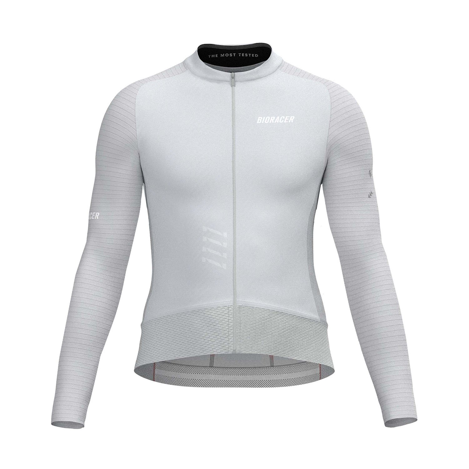 Bioracer Epic Long Sleeve Jersey légáteresztő, testhezálló, gyors száradású kerékpáros mez, világos szürke