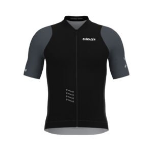 Bioracer Icon Jersey légáteresztő, kényelmes, testhezálló kerékpáros mez, fekete sötét szürke antracit