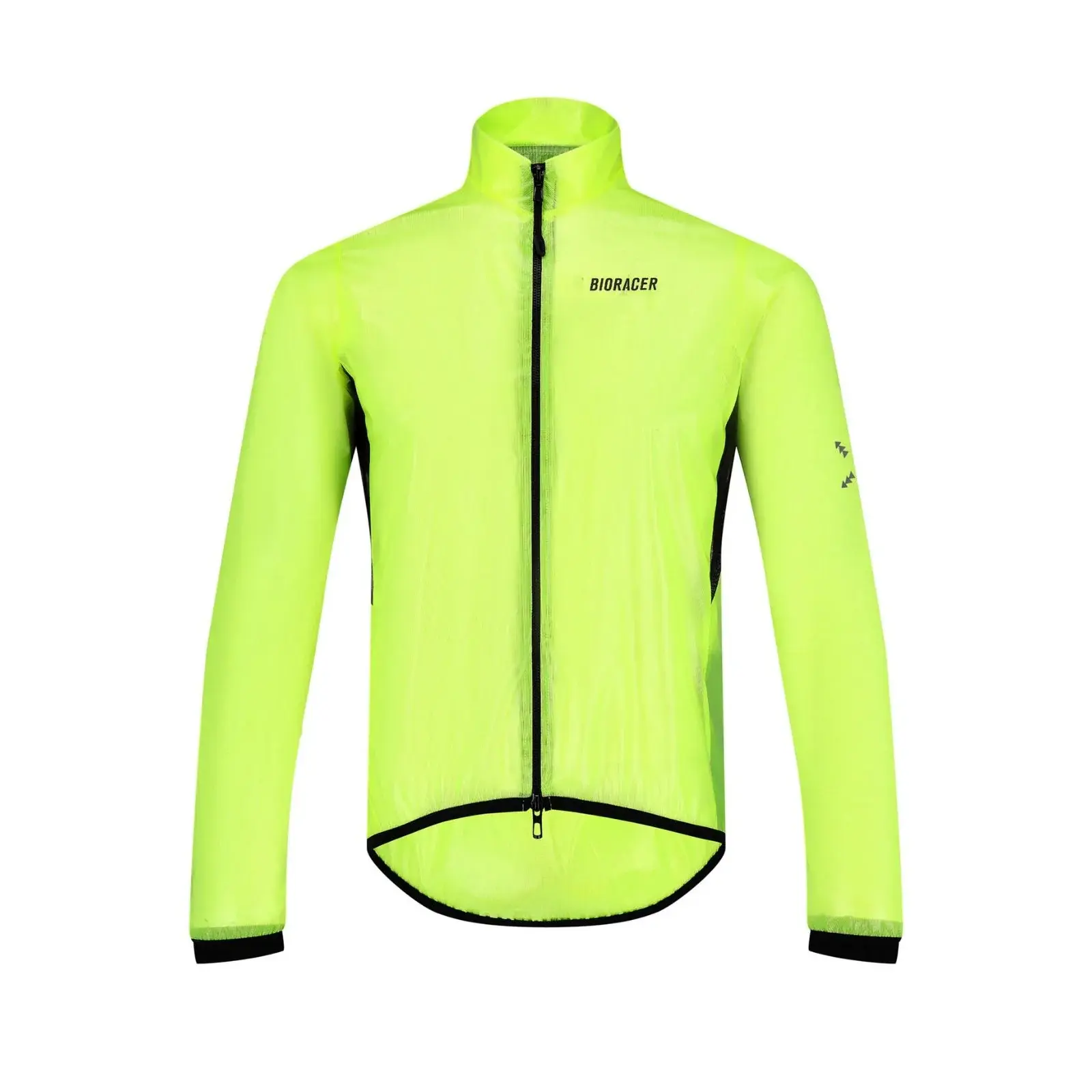 Bioracer Rainy Jacket Fluo Yellow, vízálló kerékpáros kabát, szélálló, fényvisszaverő, fluo sárga
