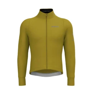 Bioracer Tempest Jacket Green Curry, thermo kerékpáros kabát, vízlepergető, szélálló, zöld mustár sárga