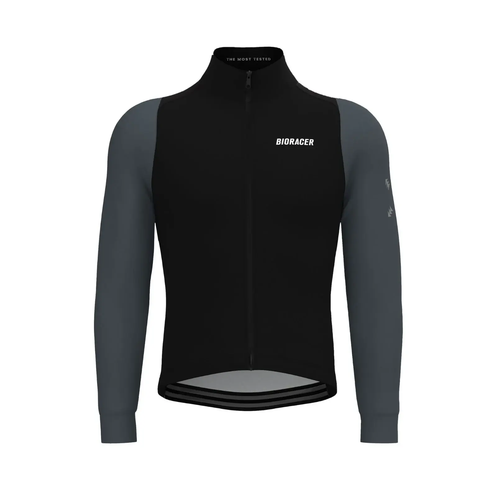 Bioracer Tempest Light Jacket Black Anthracite, középszezoni kerékpáros kabát, vízlepergető, szélálló, fekete‑antracit