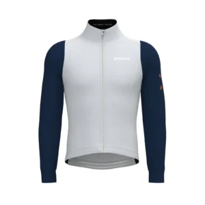 Bioracer Tempest Light Jacket Cool Grey – Nautica, középszintű hőszigetelésű kerékpáros kabát, vízlepergető, légáteresztő, középszürke‑kék