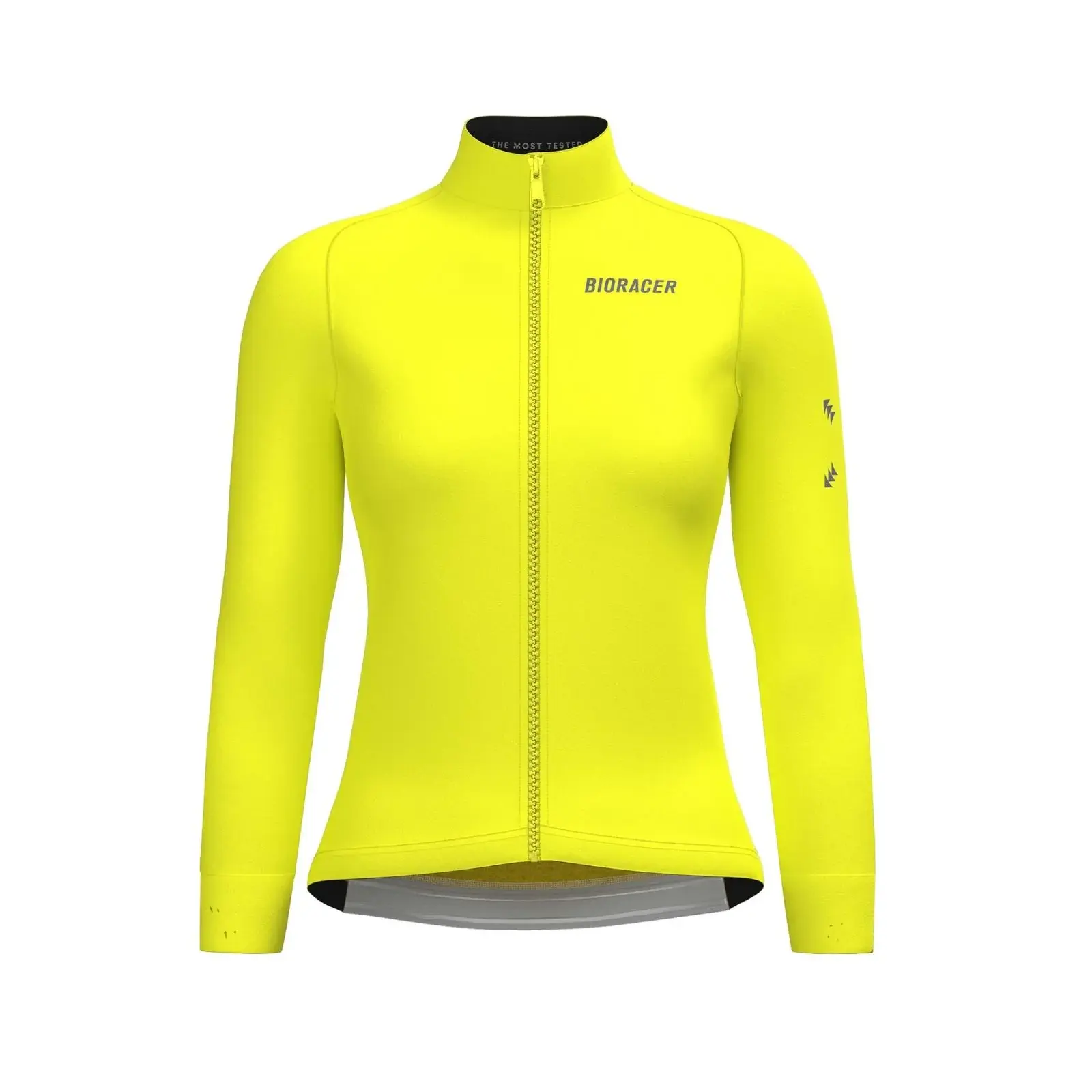 Bioracer Tempest Women’s Jacket Fluo Yellow, női kerékpáros kabát, szélálló, vízlepergető, fényvisszaverő, fluo sárga