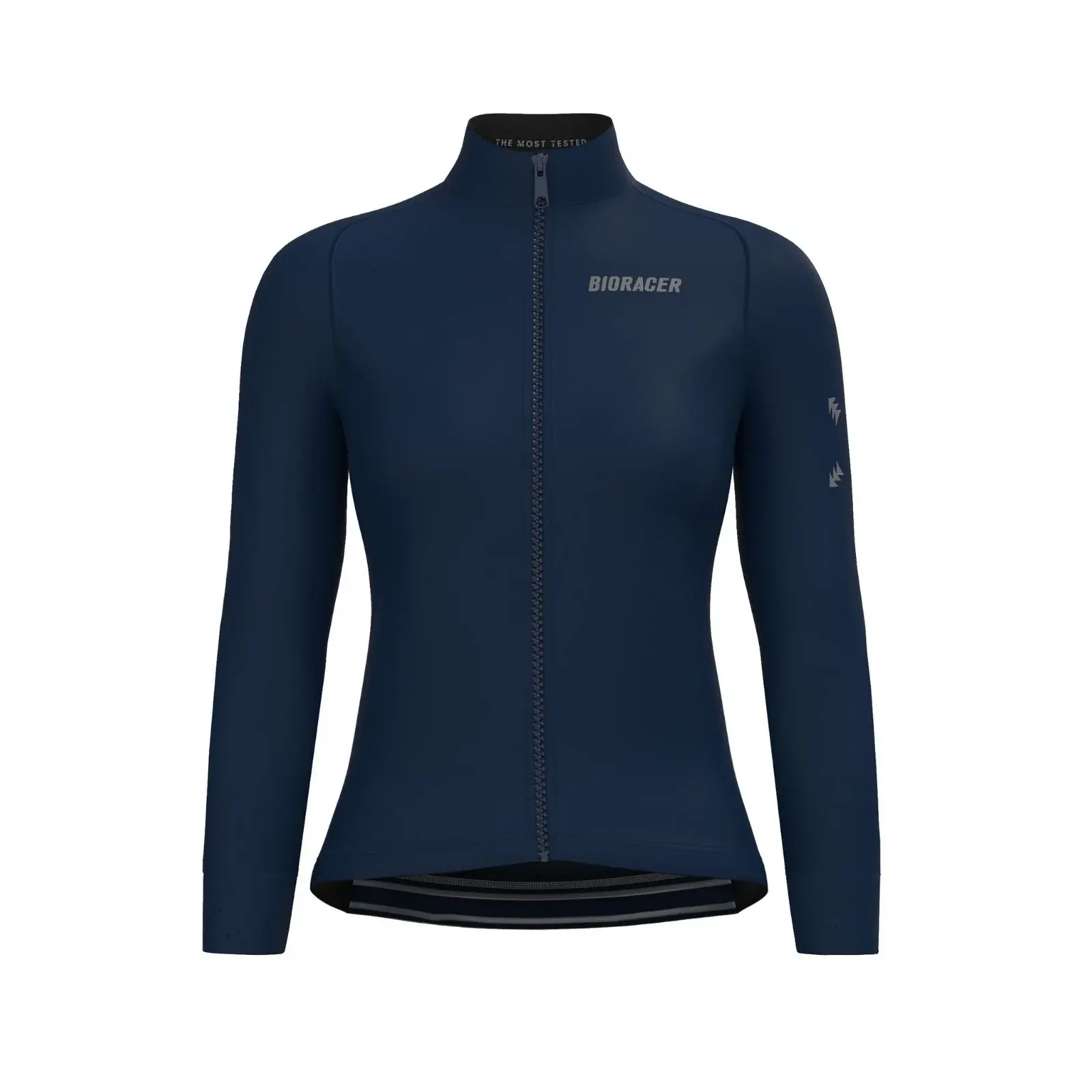 Bioracer Tempest Women's Jacket Misty Nautica, thermo női kerékpáros kabát, vízlepergető, szélálló, kék‑szürke